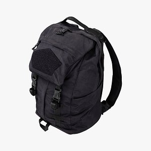 3D model Black urban backpack bag luggage