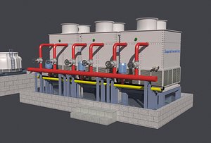 Industrial Cooling Tower 3D model
