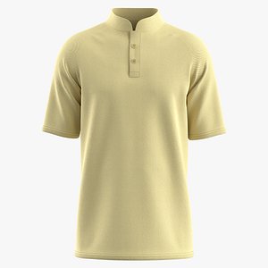 Classic Raglan Sleeve  Mens Knit Fashion Polo 3D model
