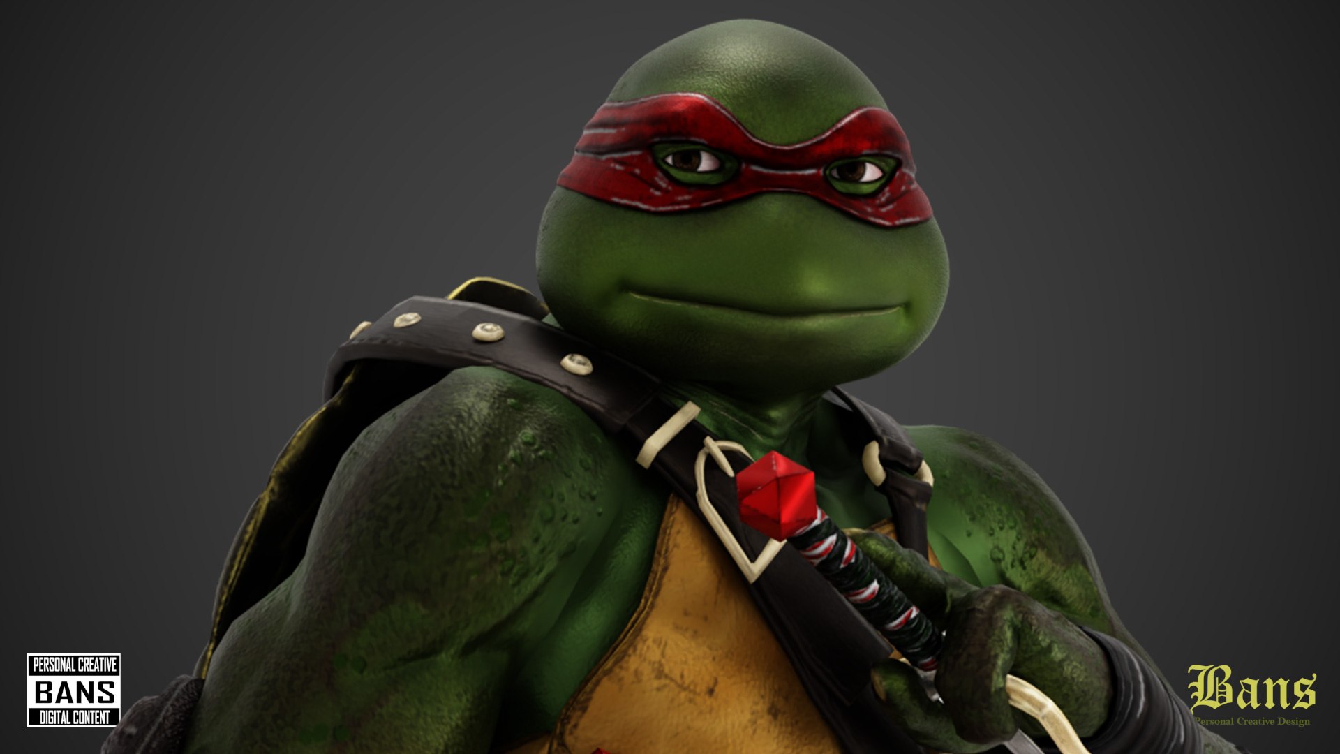 3D model Raphael Teenage Mutant Ninja Turtle VR / AR / low-poly