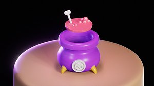 3D Halloween Witch Cauldron Bowl