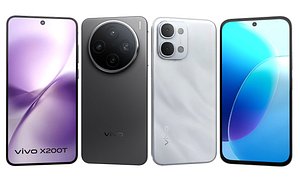 3D Vivo X200T Stellar Black And Vivo Y500i White