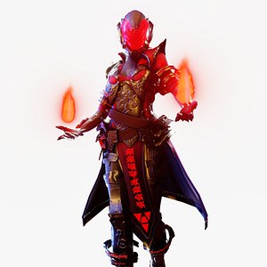 Cyberpunk HellDoom Robot Character Low Poly