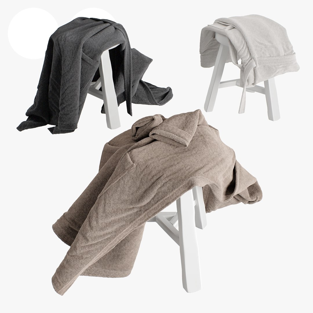 Bathrobe Hanging Set 03 3D Model TurboSquid 1978885