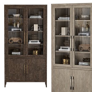 FRENCH CONTEMPORARY GLASS SIDEBOARD HUTCH