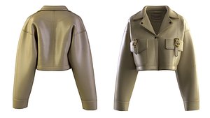 3D model Short leather jacket