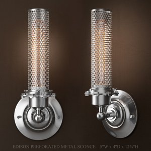 RH EDISON PERFORATED METAL SCONCE