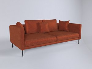 CABAS sofa 3 Microfibre rust TO 3D