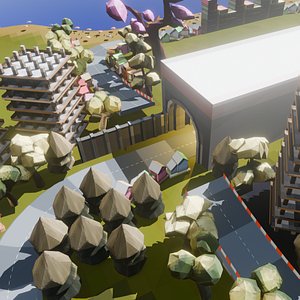 Low Poly Racing Track 3D model