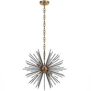 3D Black and Brass Crater Glass Pendant model