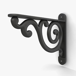 3D model cast iron shelf bracket