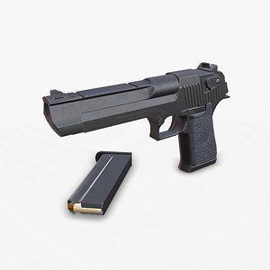 Desert Eagle Aemi-automatic Pistol Low-poly PBR