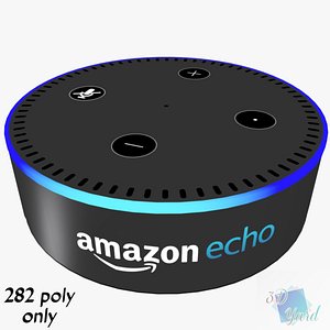 Low Poly Amazon Echo Dot Alexa Game ready interior exterior
