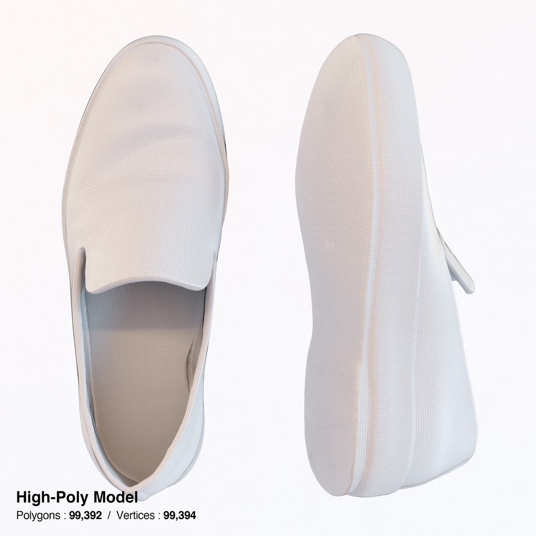 Leather Slip-on Shoes model - TurboSquid 2079867