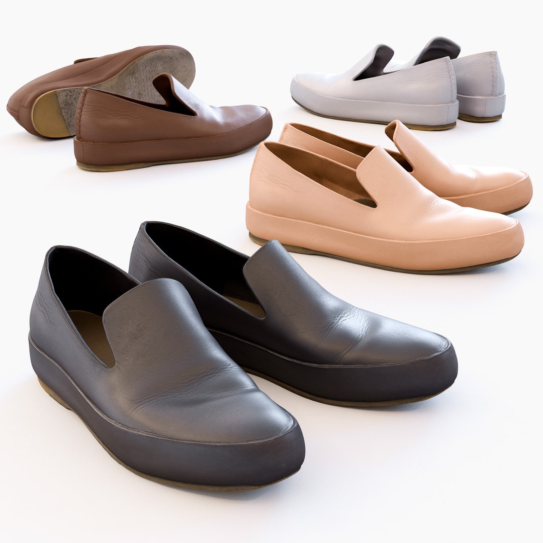 Leather Slip-on Shoes model - TurboSquid 2079867