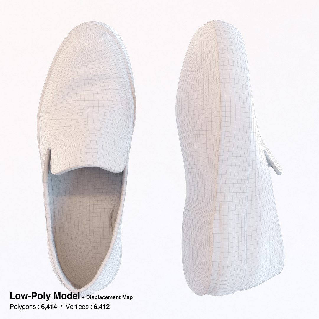 Leather Slip-on Shoes model - TurboSquid 2079867