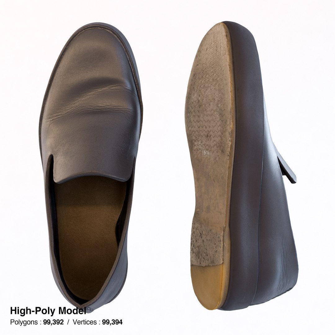 Leather Slip-on Shoes model - TurboSquid 2079867