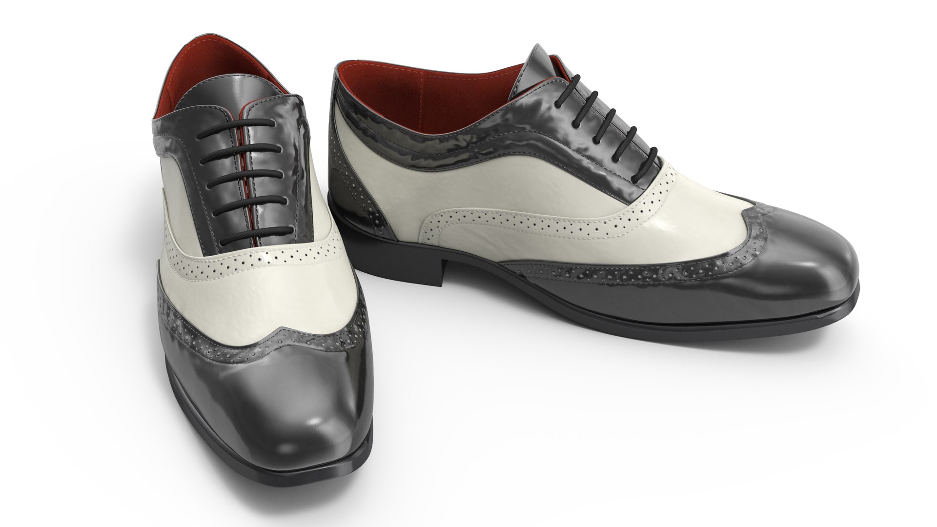 Classic Mens Wingtip Shoes 3D model preview