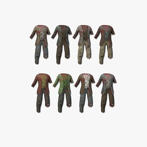 Zombie Clothing 08 Colors - Undead Character Design 3D