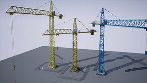 pbr modular tower crane 3D model