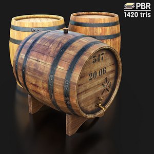 Wooden wine barrels