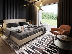 Bedroom Interior Scene for Cinema 4D and Redshift