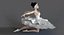 Personagem manipulado de bailarina de cisne branco