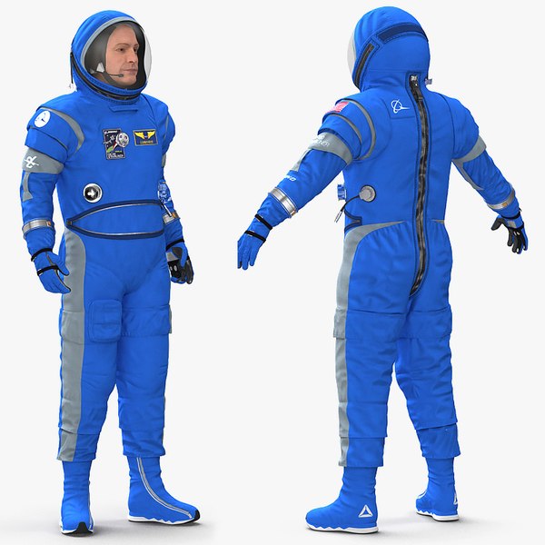 3D model astronaut wearing boeing spacesuit