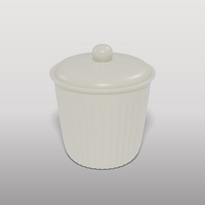 White Ceramic Sugar Bowl 3D