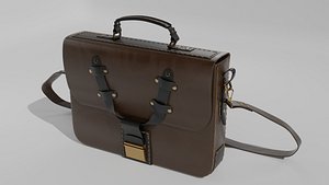 3D model Leather suitcase-briefcase