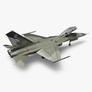 3D AIDC F-CK-1 Unarmed Fighter Jet Green Rigged model