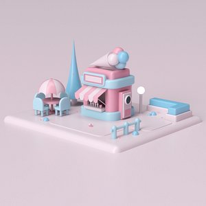 Ice Cream Shop 02 3D model