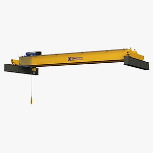 OMIS Machinery Bridge Crane Single Beam Yellow 3D model