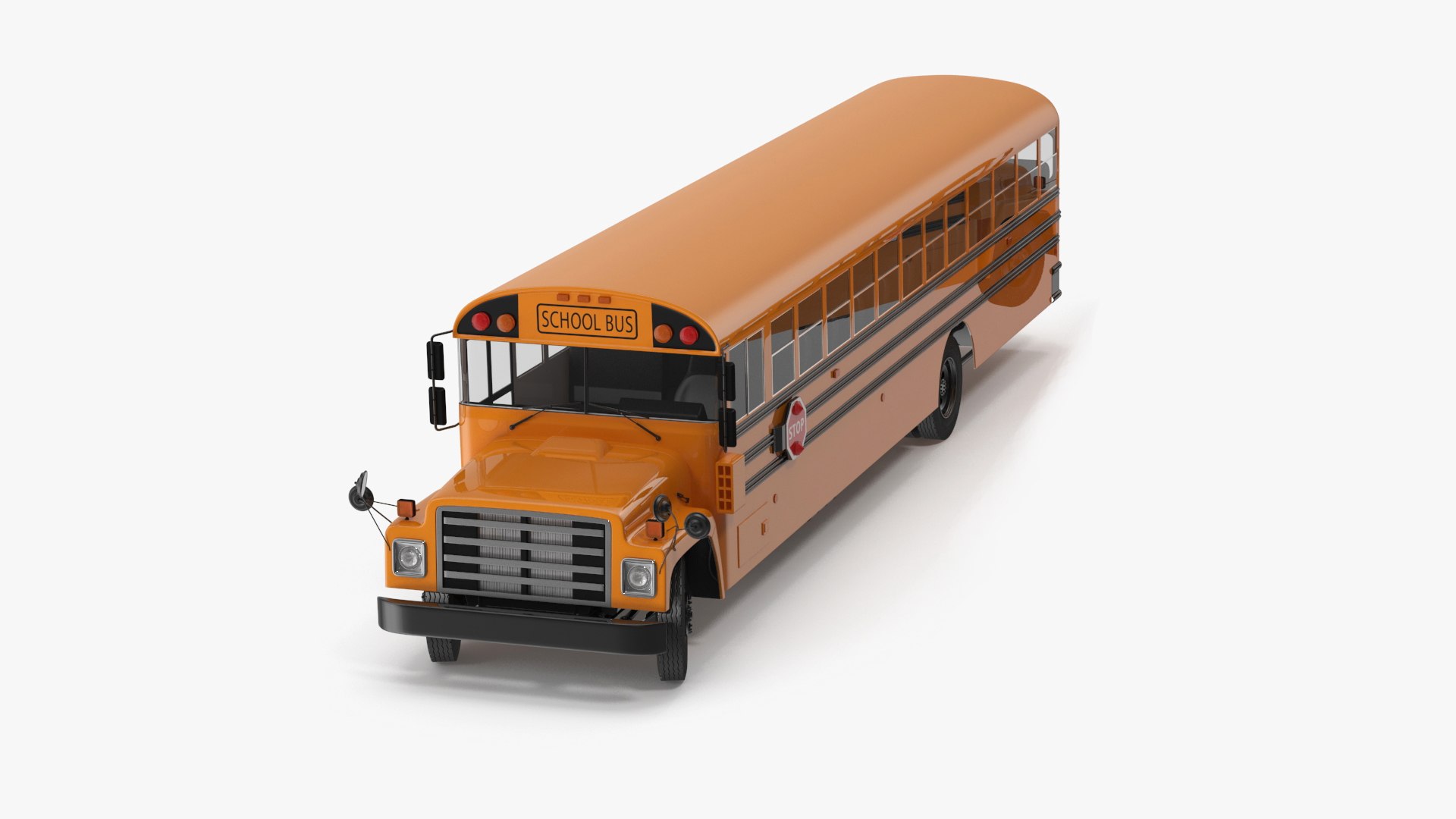 Old School Bus Rigged for Cinema 4D 3D model preview