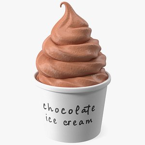 3D Chocolate Ice Cream Cup