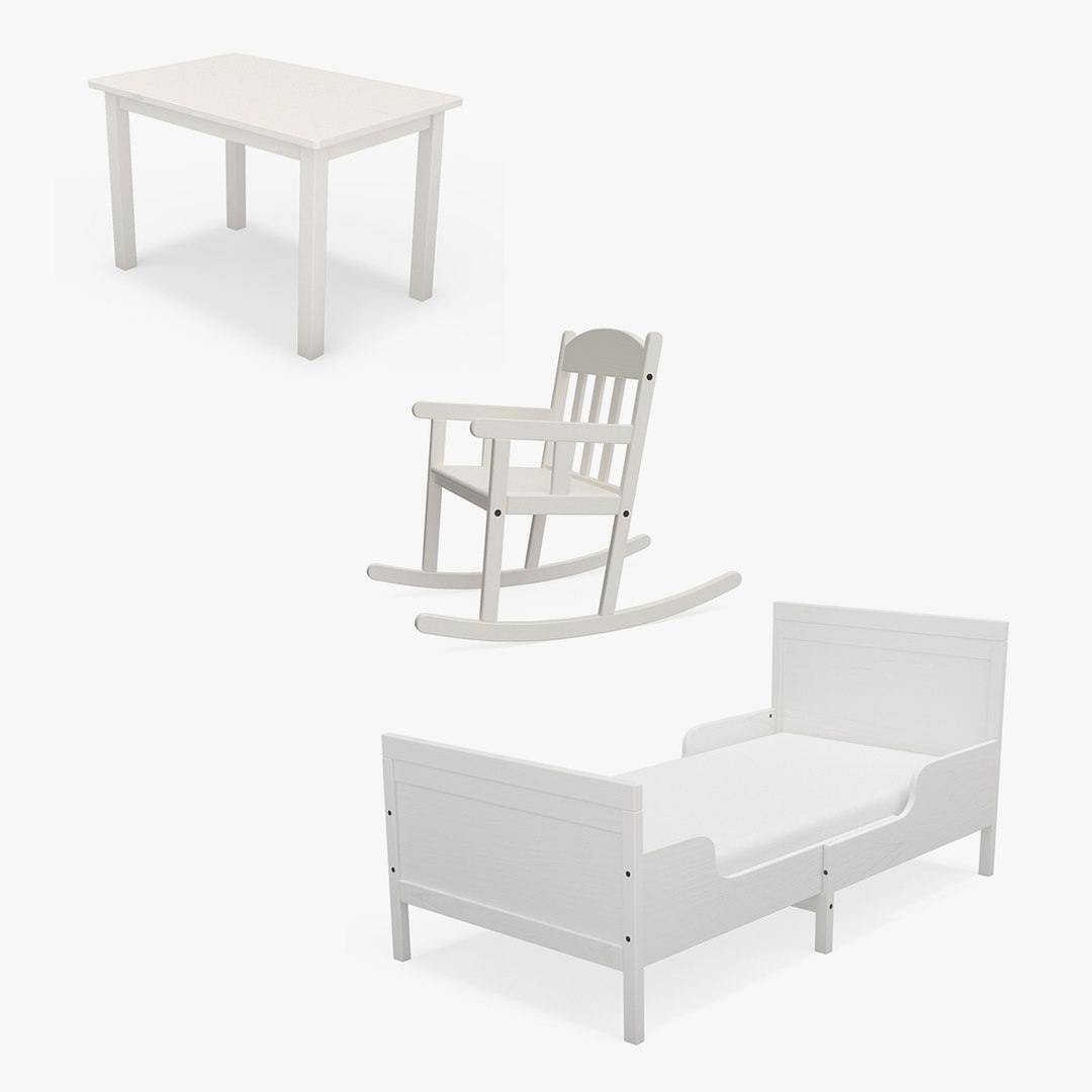 IKEA Furnishings for Children Room Collection 2 3D model preview