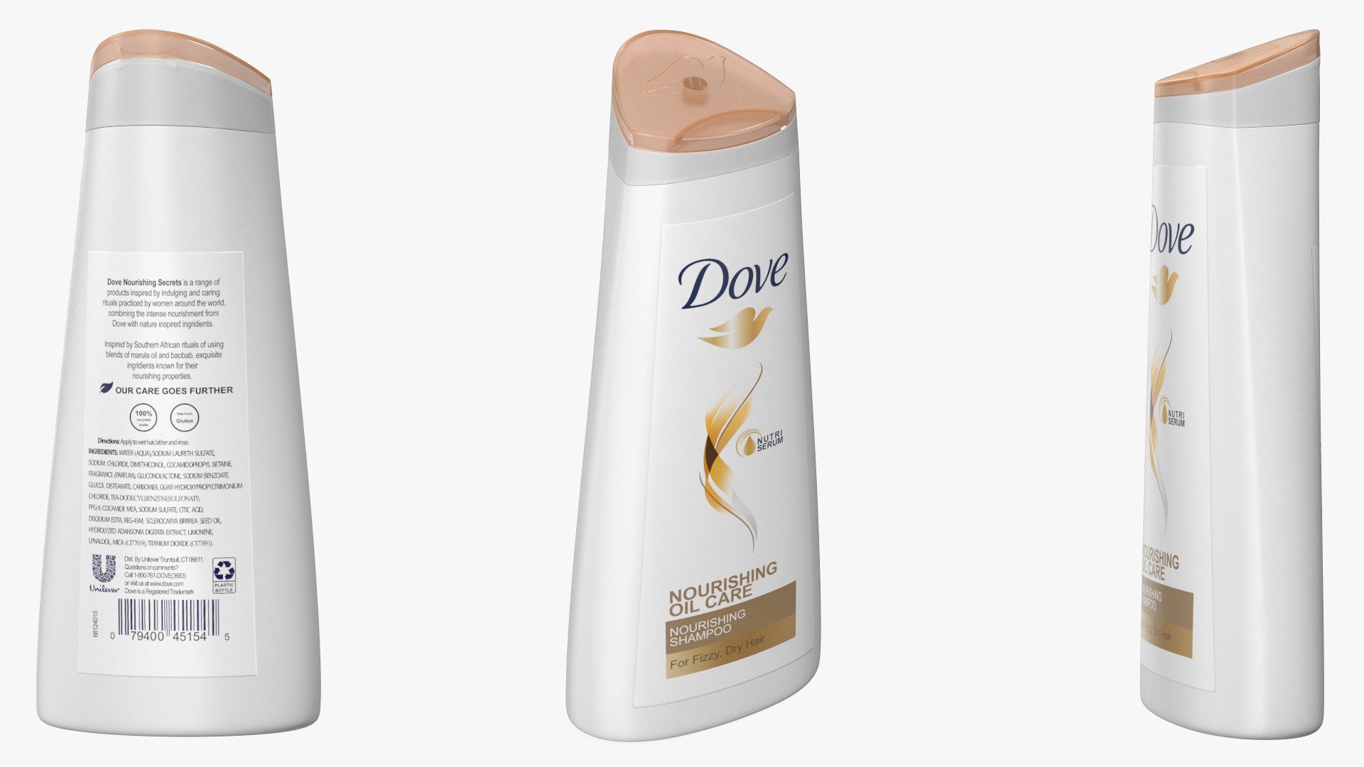 Dove Nourishing Oil Care Shampoo Bottle 3D - TurboSquid 2174771