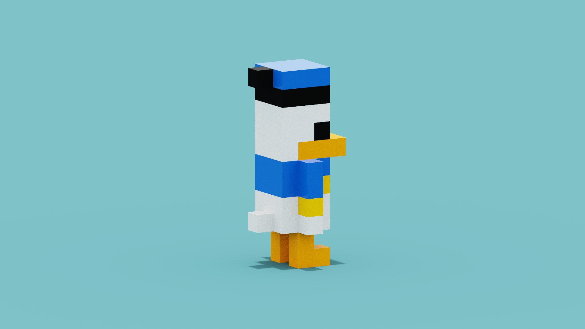 Voxel Donald Duck 3D model https://p.turbosquid.com/ts-thumb/0L/CFHS9z/b2/spin202206140336240006/png/1655167714/1920x1080/fit_q87/523e7ffbd94281c06ddae7d5dc28e1639fd35bdb/spin202206140336240006.jpg