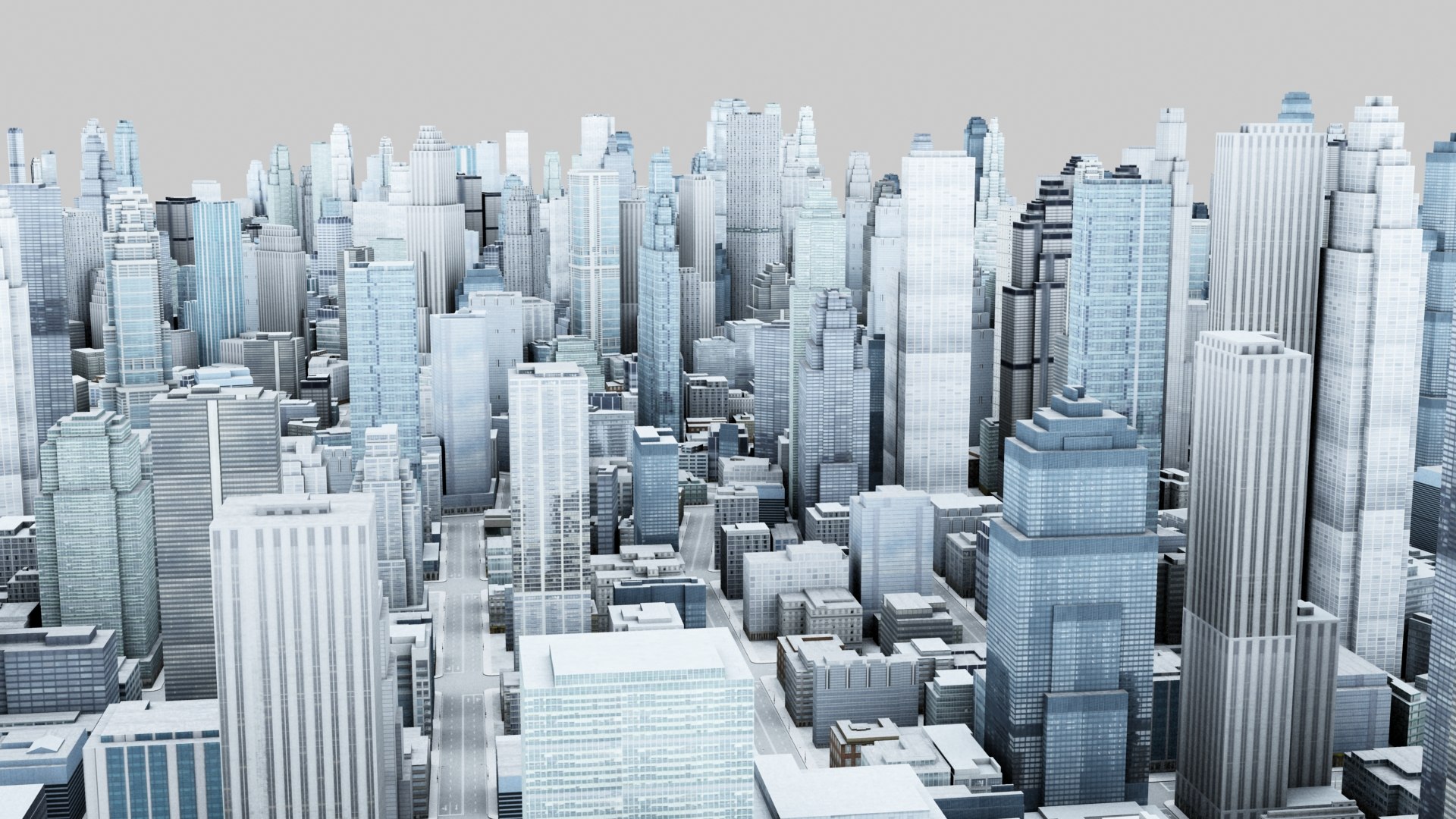 Cityscape Scene Highrise 3d Model