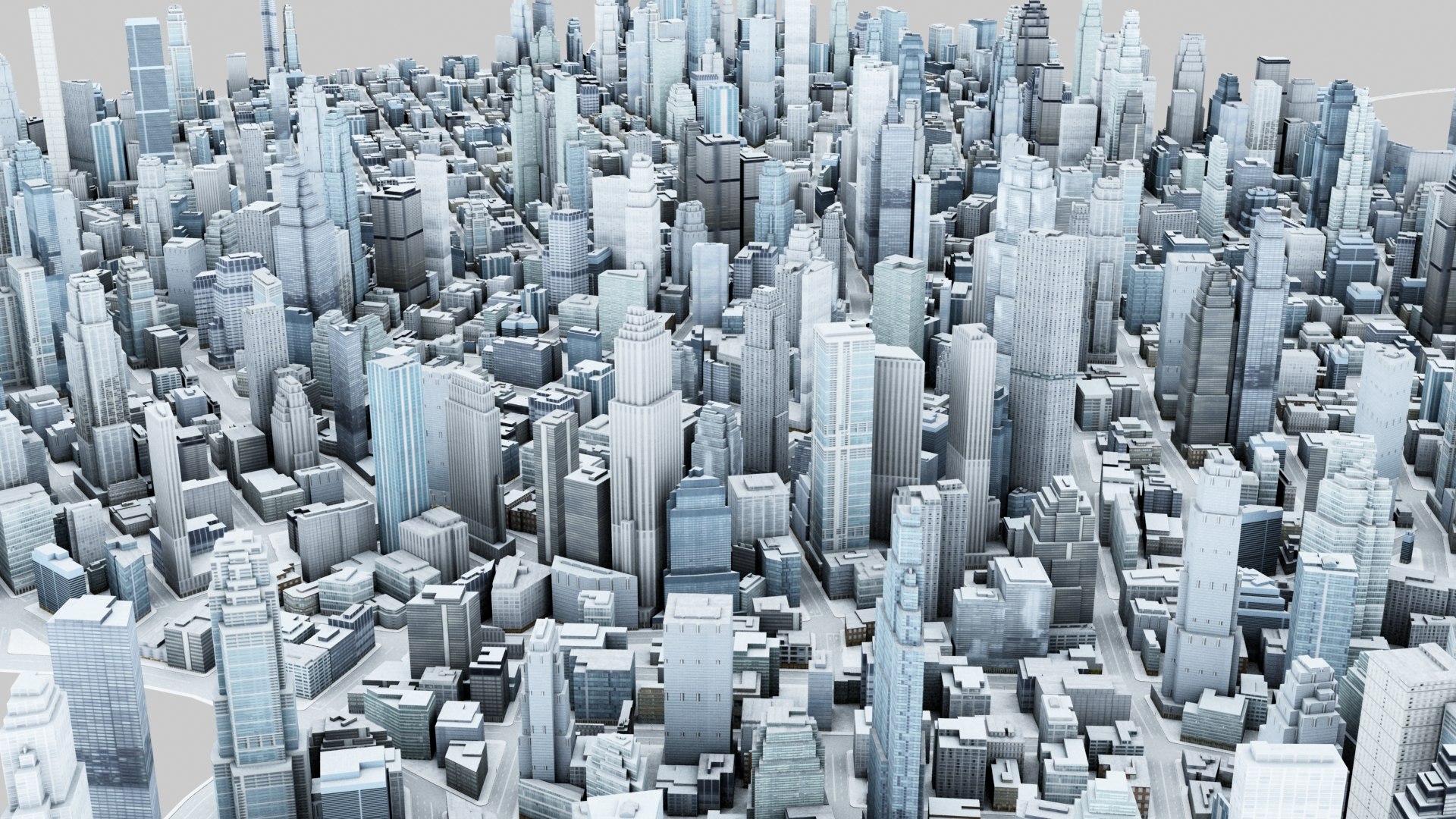Cityscape Scene Highrise 3d Model