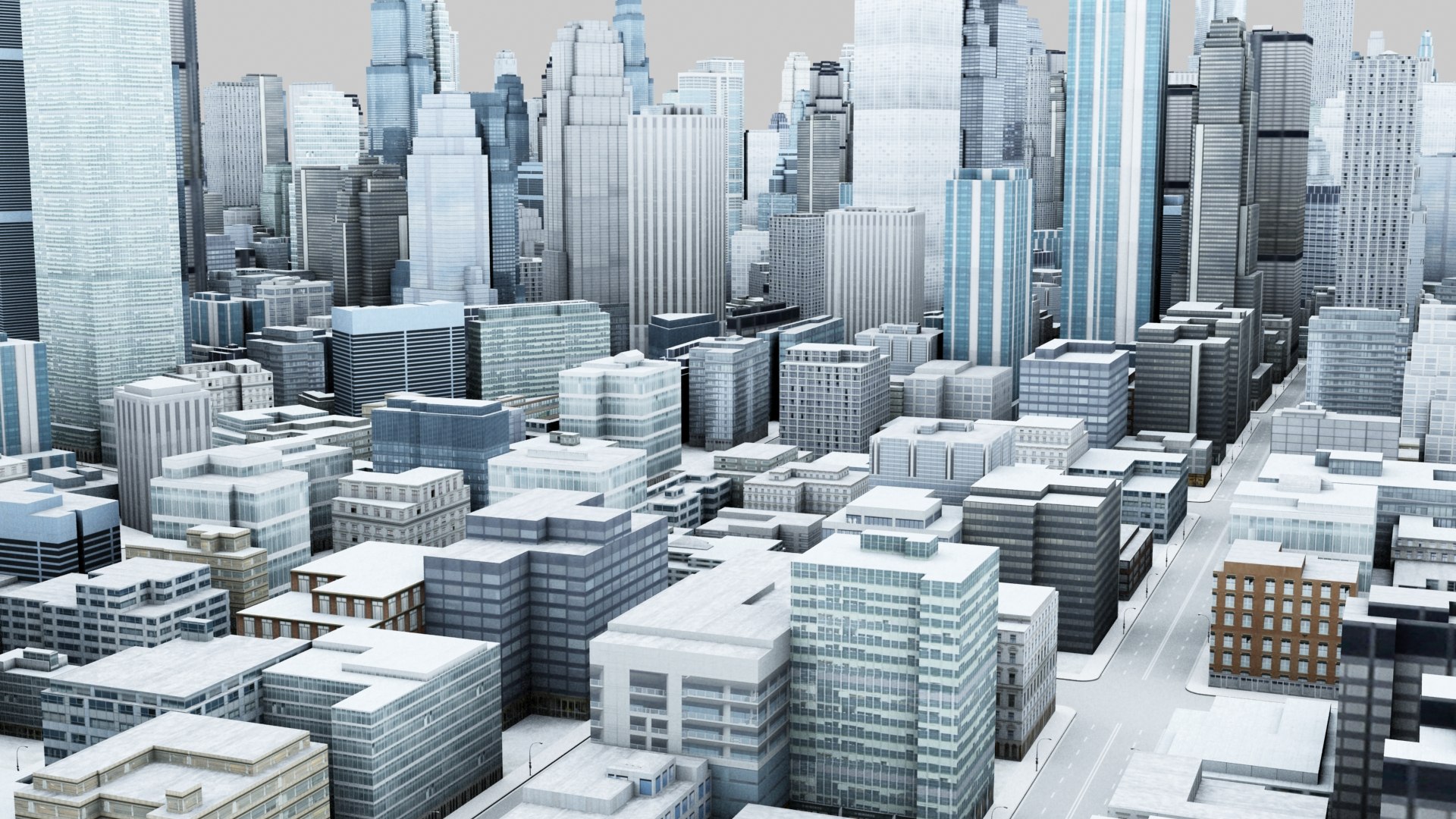 Cityscape Scene Highrise 3d Model