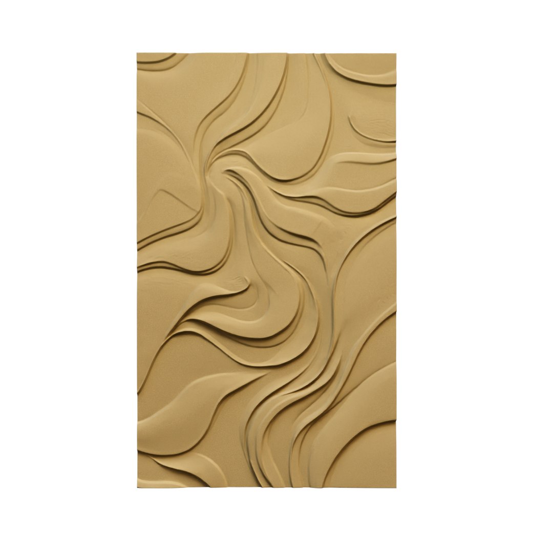 3D Model Modern Wavy Relief Panel Wall Decor Set STL Mural CNC 337 ...