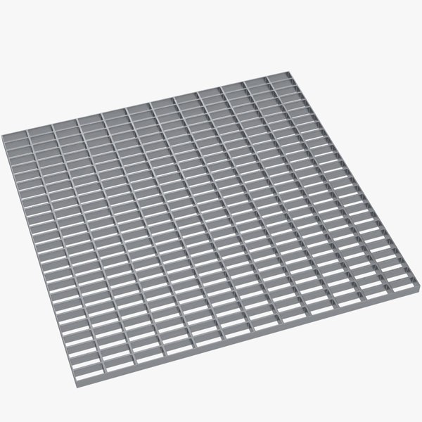 3D Open mesh steel grating flooring model 1758527