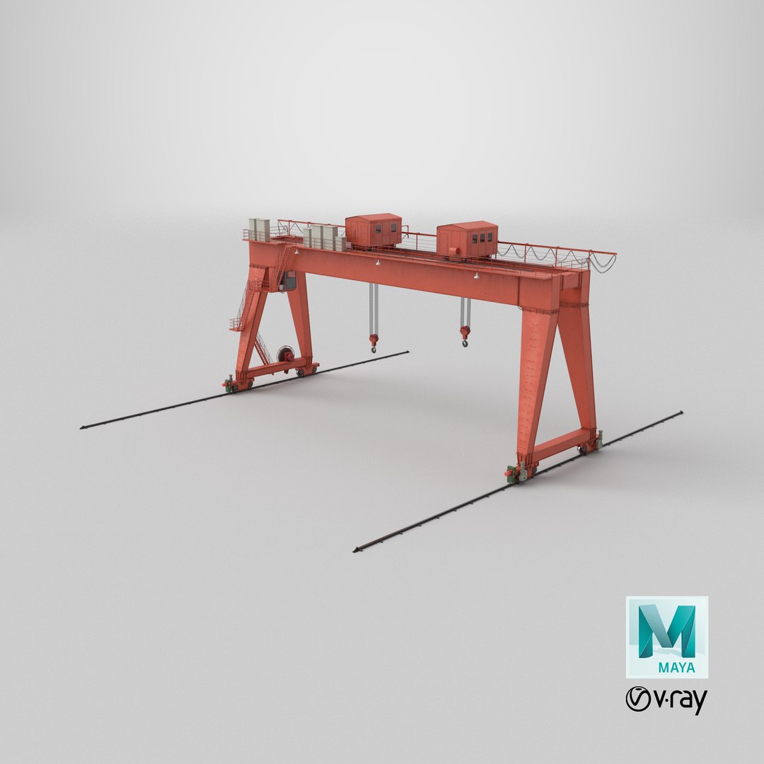 Double Girder Gantry Crane with Rails Red 3D model https://p.turbosquid.com/ts-thumb/0L/K9VRxS/Jj/stemcell_maya_vray_render/png/1767216836/1920x1080/fit_q87/abd9d2f282b69c638c924db7f21fd768dbb13994/stemcell_maya_vray_render.jpg
