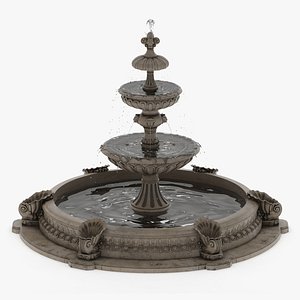 3D Fountain 03 PBR Realistic model