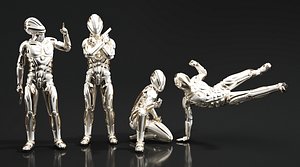 silver robots