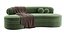 Divano di peluche a forma di rene degli anni '80