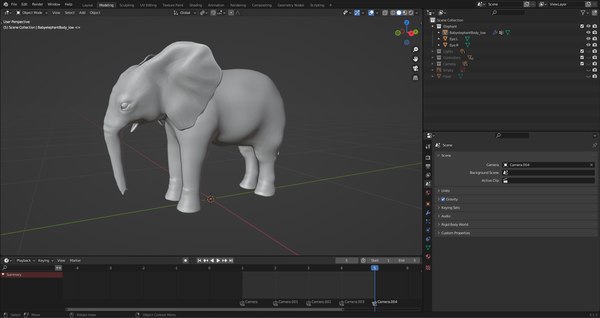 modelo 3d Fur Baby Elephant Rigged in Blender - TurboSquid 1949937