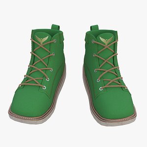 Green   Leather Boots 3D model