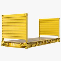 Flat Rack Container with Collapsible Ends